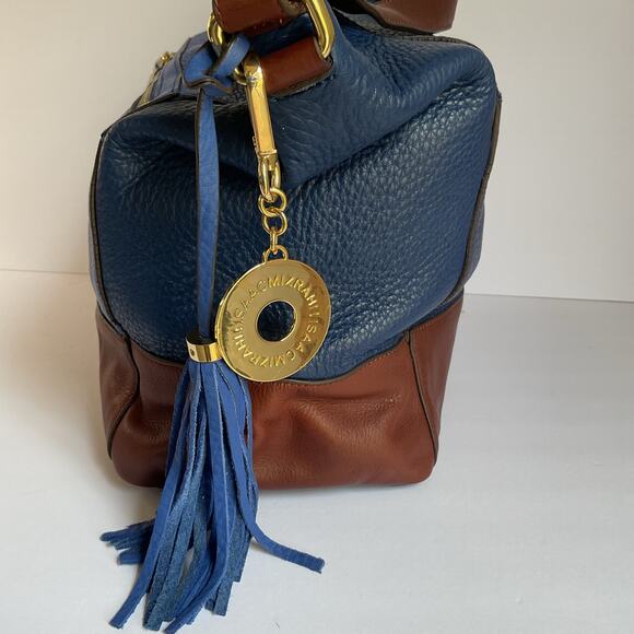 Isaac Mizrahi Blue and Brown Tote Bag - Picture 12 of 16